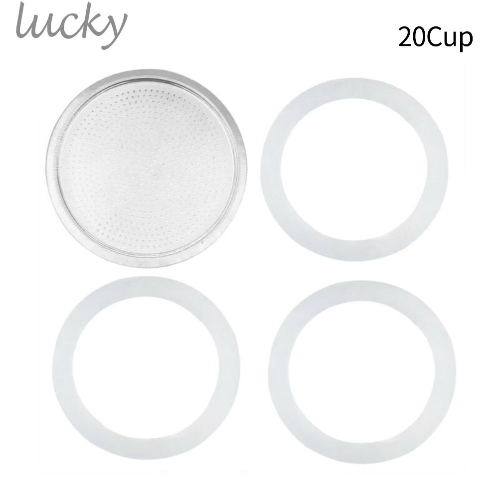 LUCKY~3 Silicone Seals And 1 Aluminum Filter For Espresso Pot Moka Pot Accessories cXnTsm FQHKIx#Ready Stock
