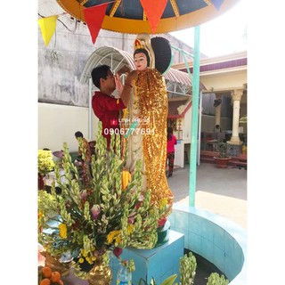 Áo choàng Quan Âm vải kim sa cho tượng cao từ 1m - 2m (Trắng, Vàng, Đỏ, Xanh Biển) Mã: KS9L