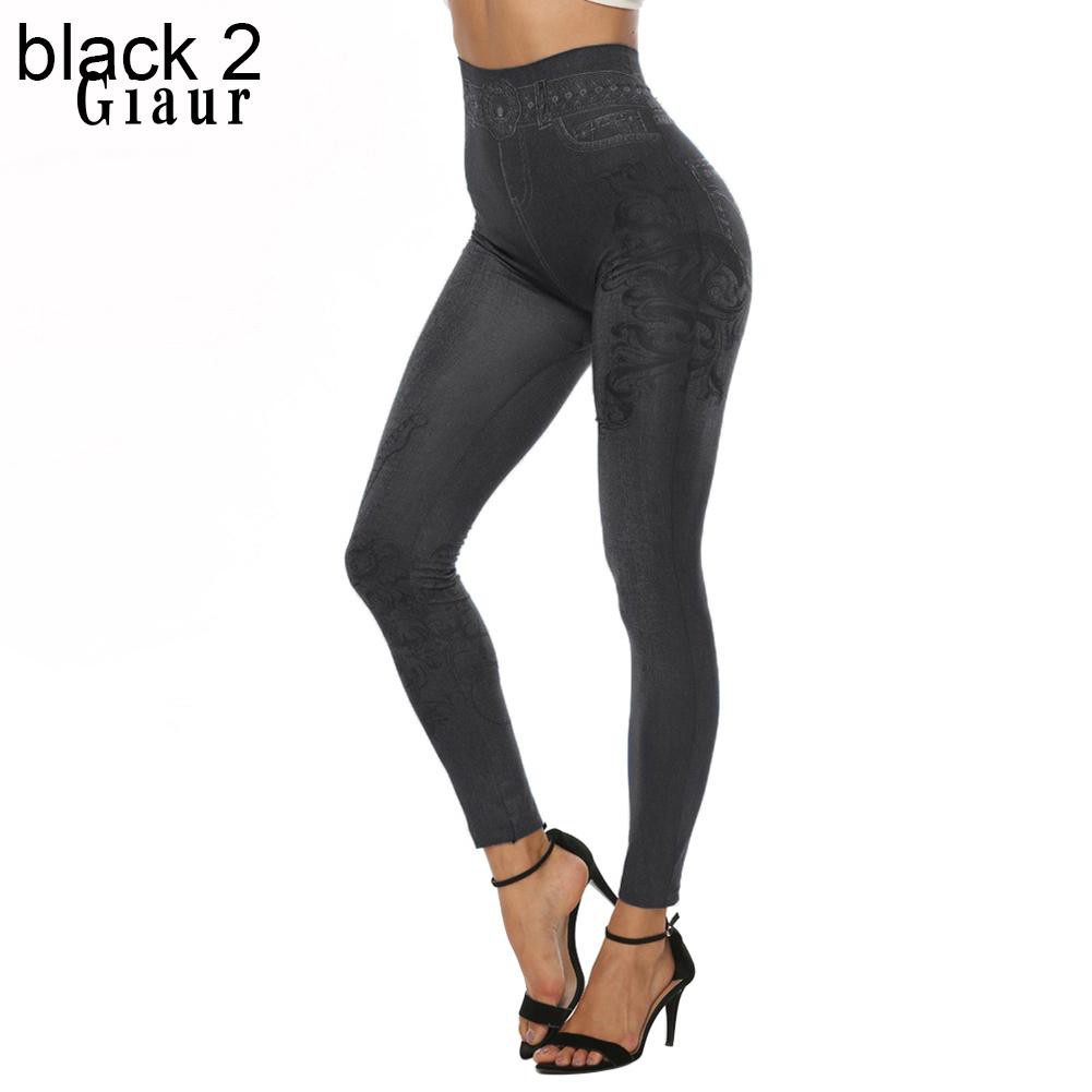 Quần legging giả jeans dáng ôm lưng cao quyến rũ cho nữ
