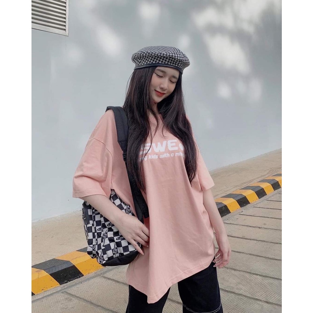 Áo Thun Swe Áo thun tay lỡ form rộng Unisex 38-65kg Nam Nữ [ẢNH THẬT]