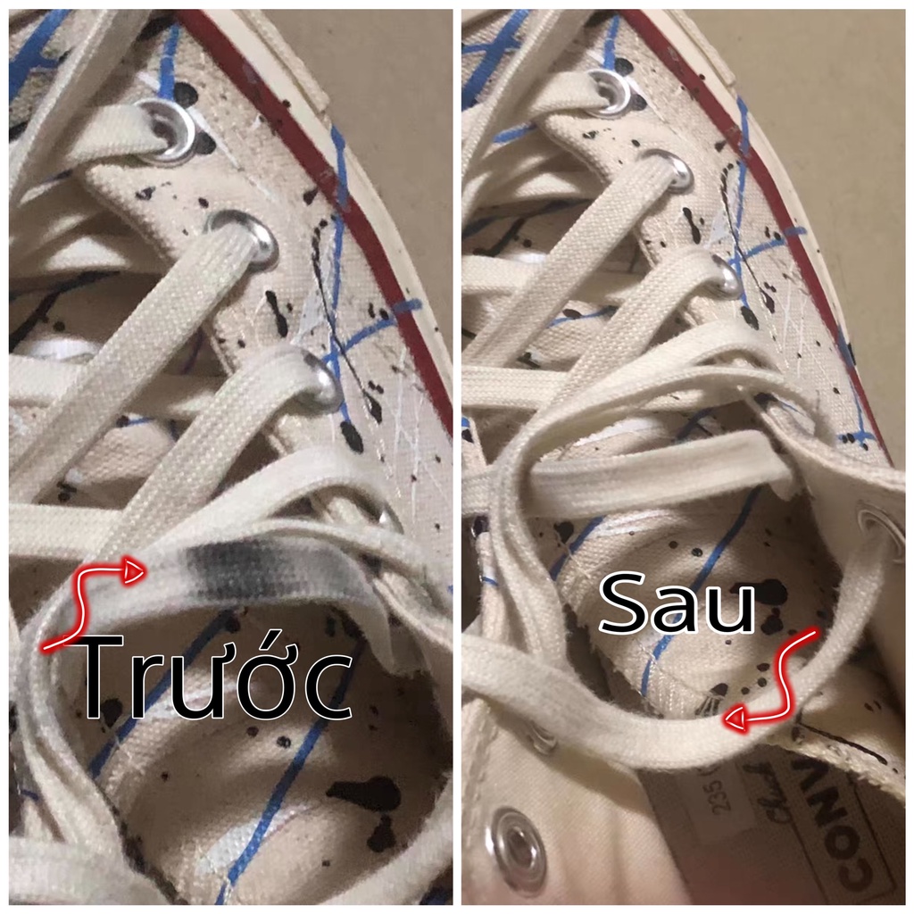 Loại bỏ vết |ĐEN| trên dây giày - Tẩy |TRẮNG| vết đen trên dây giày