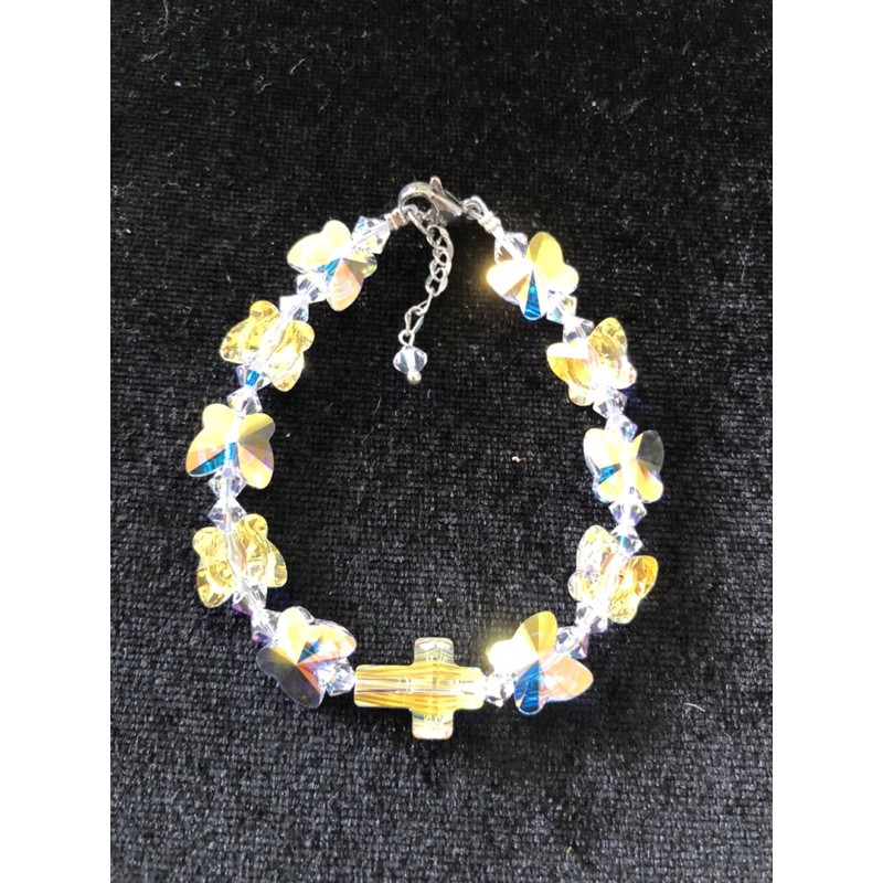 Vòng Tay-Chuỗi 10 Kinh Pha Lê Áo Bướm Trắng 10ly