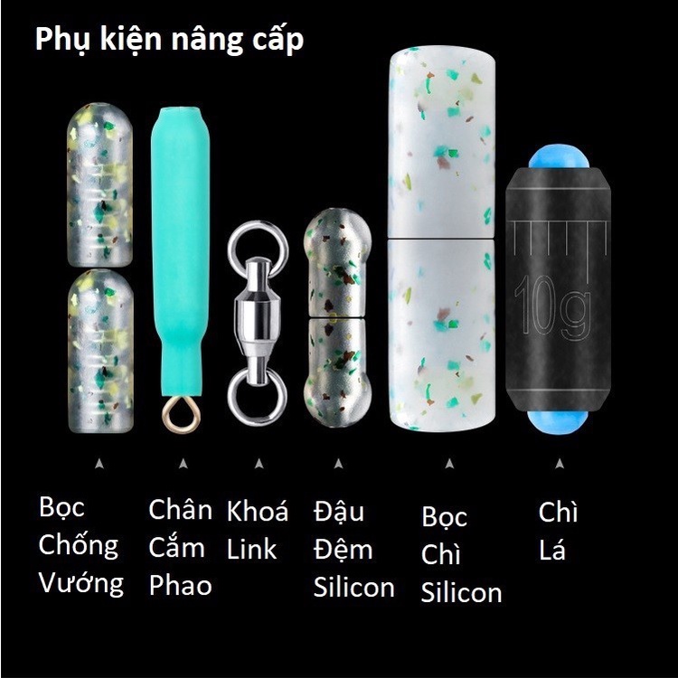 Trục Săn Hàng Quấn Sẵn Nylon Cao Cấp Chuyên Câu Cá Lớn Bọc Silicon Siêu Bền _ Trục Câu Đài