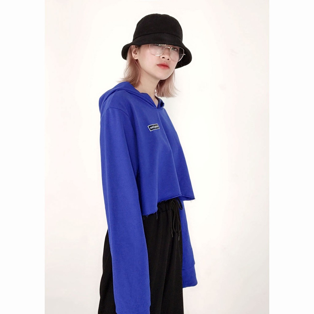 Áo croptop nữ kiểu dáng hoodie tay dài có mũ thời trang Miix MC001