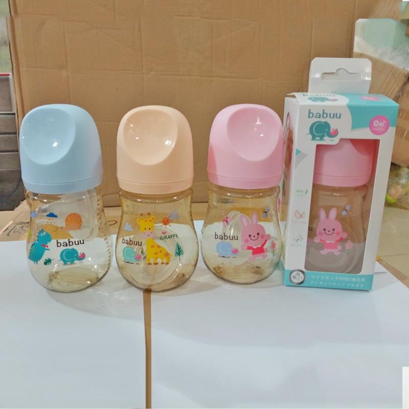 Bình sữa Babuu nắp khoét 210ml (Nhật Bản)