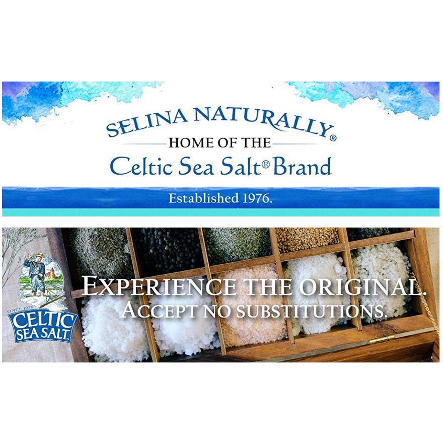 MUỐI BIỂN HẠT NHỎ GIÀU KHOÁNG CHẤT &amp; CHUẨN SẠCH Non-GMO, Light Grey Celtic Sea Salt, Gluten-Free, 454g (1lb)