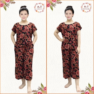 BỘ MẶC NHÀ LANH TRUNG NIÊN QUẦN ỐNG RỘNG