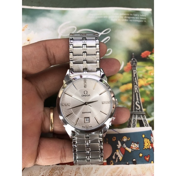 Đồng hồ Nam omega 802M kính saphire chống xước.