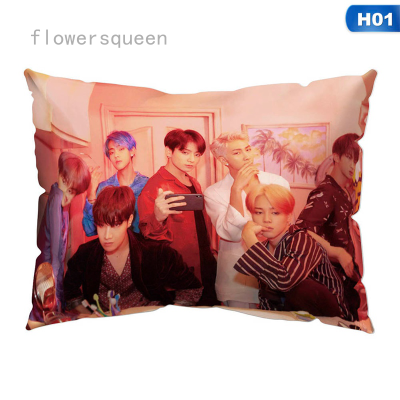 Flowersqueen Vỏ bọc gối dài in hình Bts Jimin Suga Jin Jk dễ thương