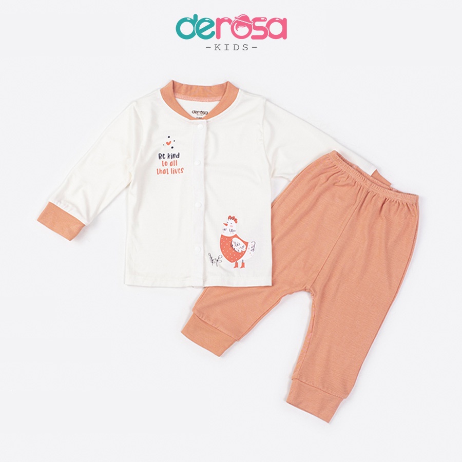 Bộ quần áo dài tay sơ sinh cho bé trai và bé gái DEROSA KIDS từ 0 đến 6 tháng AWBBD1011B