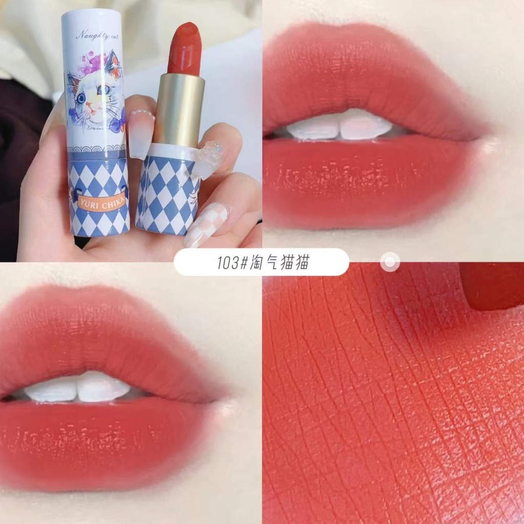 Son Môi MAGIC CASA Chất Nhung Lì Lâu Trôi Không Dính Thành Cốc Thiết Kế Vỏ Hình Ống Giấy Dễ Thương