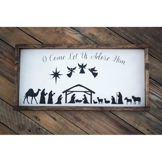 Tranh gỗ handmade trang trí giáng sinh - Decor phong cách vintage - Trang trí noel