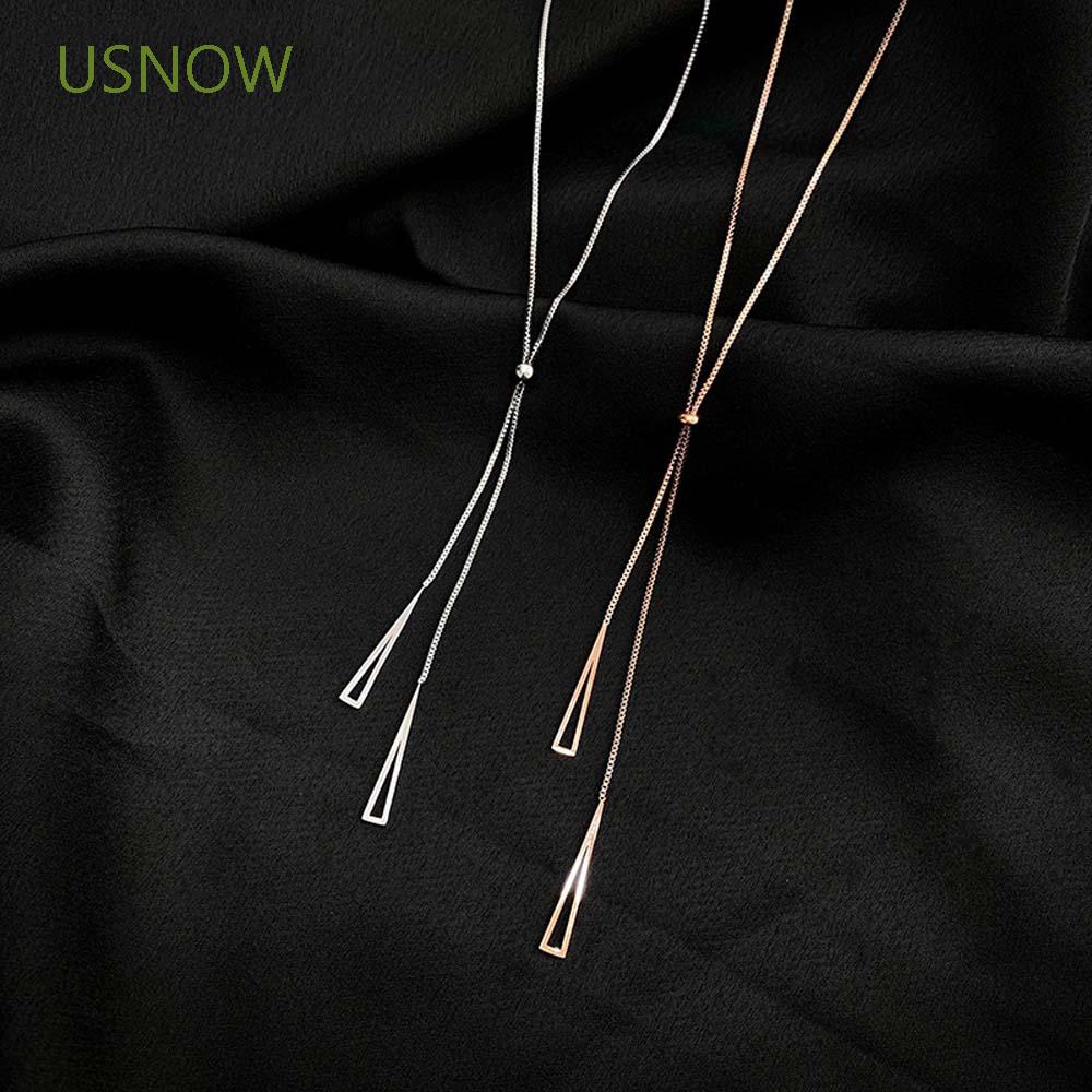 Dây Chuyền Thép Titan Mặt Hình Học Cá Tính Cho Nữ