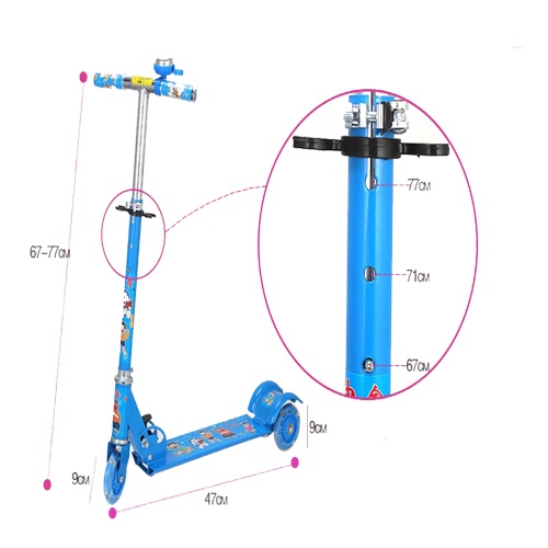 Xe Trượt Scooter 3 Bánh Chính Hãng Gozin Bánh Pu Phát Sáng Vĩnh Cửu, Khung Hợp Kim Chắc Chắn Gấp Gọn