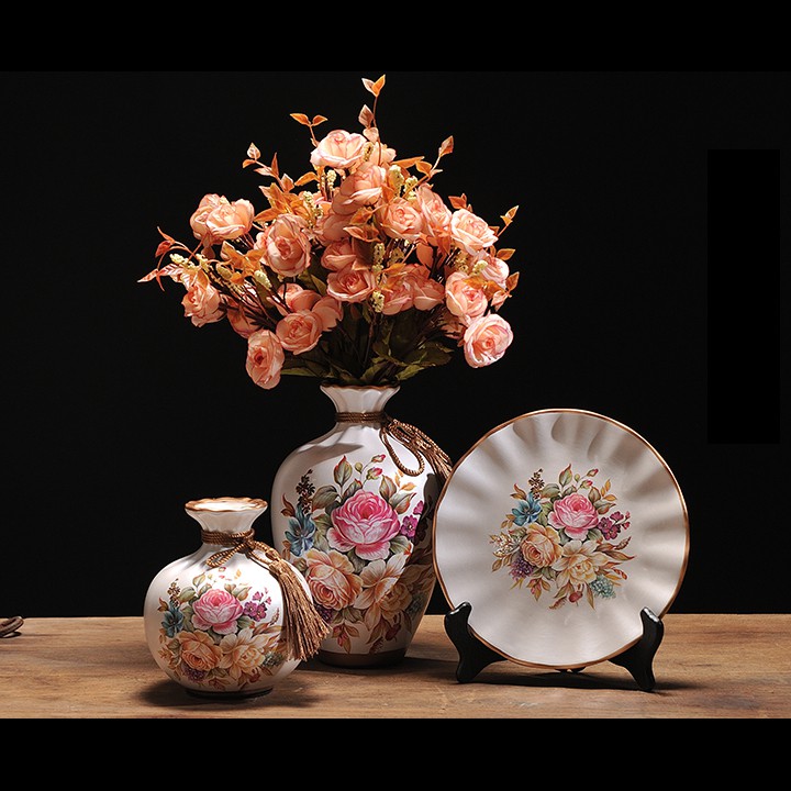 Bộ bình đĩa Decor trang trí 3 món_TE0049