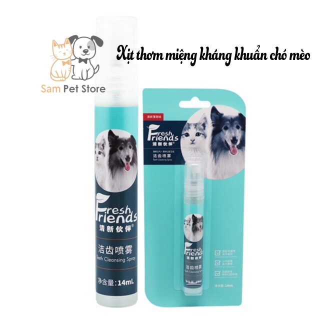 [Mã PET50K giảm Giảm 10% - Tối đa 50K đơn từ 250K] Xịt thơm miệng khử khuẩn cho chó mèo 14ml