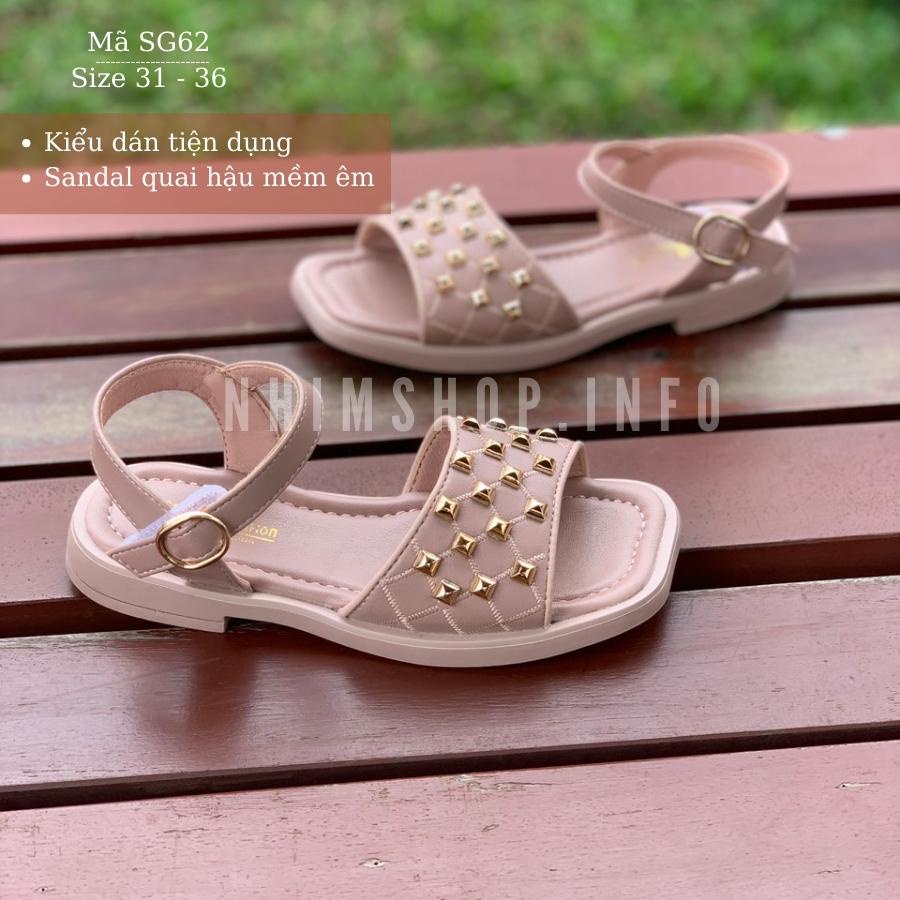 Giày sandal bé gái da cao cấp nhẹ êm thiết kế quai hậu nam đinh thời trang cho trẻ em nữ 6 - 12 tuổi đi học đi chơi SG62