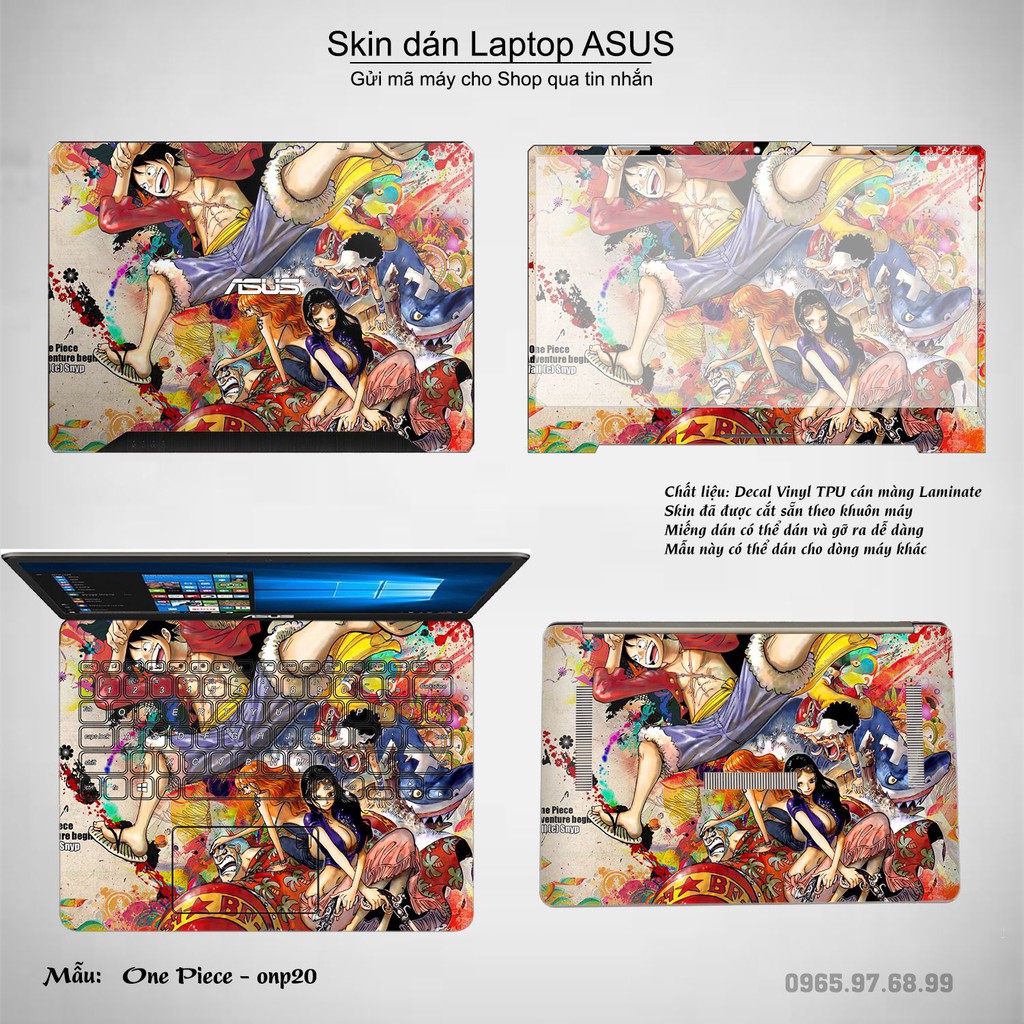 Skin dán Laptop Asus in hình One Piece nhiều mẫu 21 (inbox mã máy cho Shop)