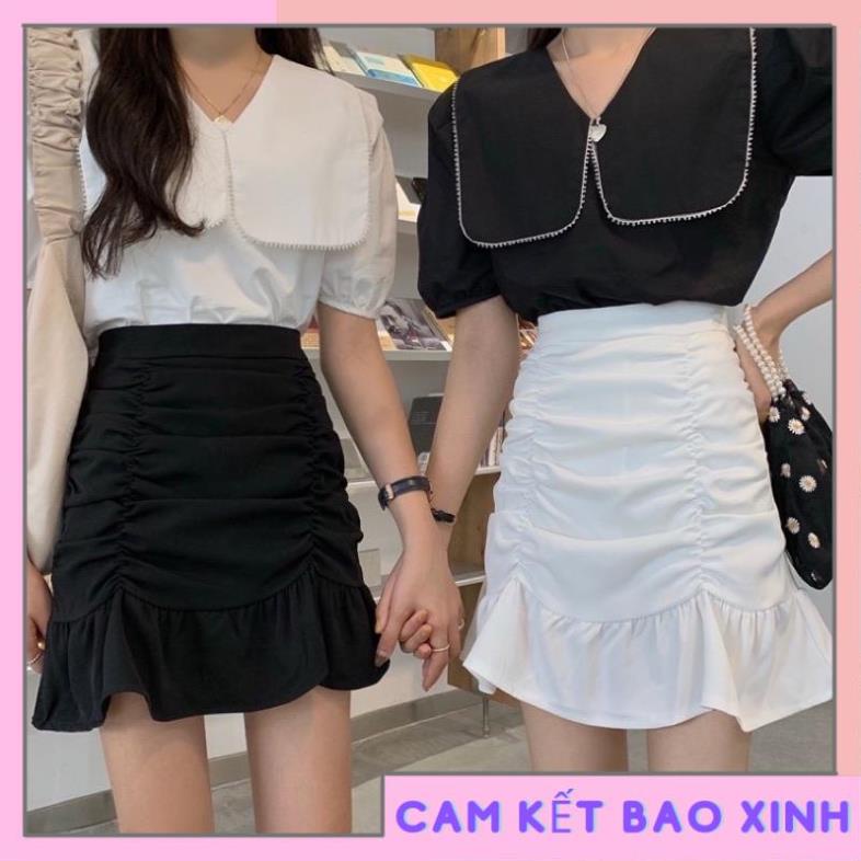 CHÂN VÁY ĐUÔI CÁ NHÚN BÈO HÌNH THẬT / ĐỦ MÀU có quần trong nhé khách em [Hàng Siêu Cấp]