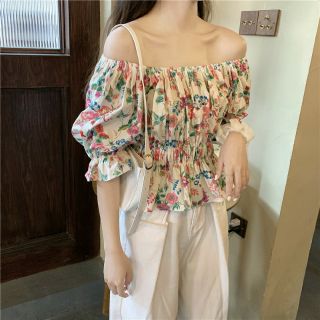 (SẴN) Áo trễ vai hoa lá M24
