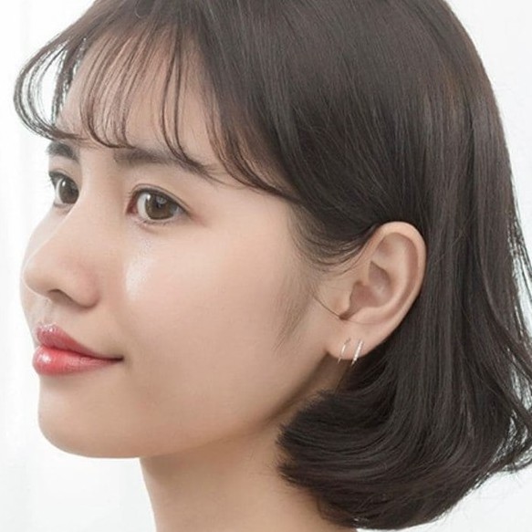 Khuyên tai bạc 925 hình xoắn tiny line lạ mắt độc đáo Dế Bạc - K5830