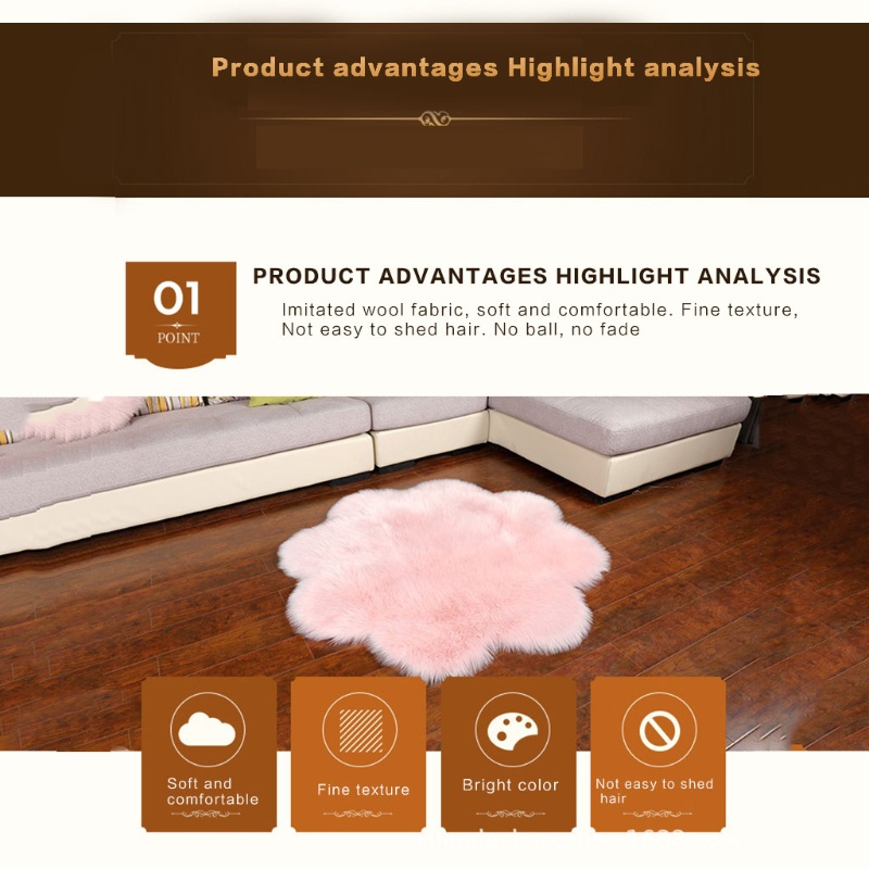 Thảm Lông Cừu Nhân Tạo Mềm Mại Trải Sàn Phòng Khách / Ngủ