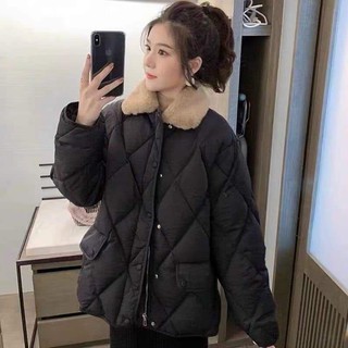 Áo phao trần trám cổ lông