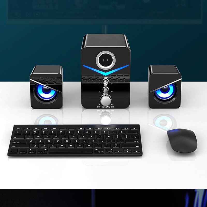 Loa vi tính để bàn D221 super bass cực đã đèn led, dòng loa cho laptop, PC, điện thoại SUVADO