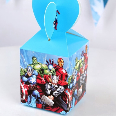 Bộ Cốc / Muỗng / Đĩa / Nón Dùng Một Lần Họa Tiết Hoạt Hình The Avengers Cho Bé