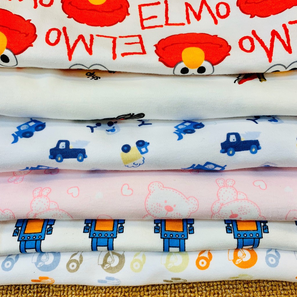 Set 3 áo thun bé trai FOX thun cotton mềm mát họa tiết ngộ nghĩnh XanhHouse