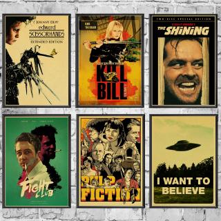 Sticker Dán Tường Họa Tiết Fight Club / Pulp Fiction / Shining / Kill Bill Cổ Điển Trang Trí Phòng Khách
