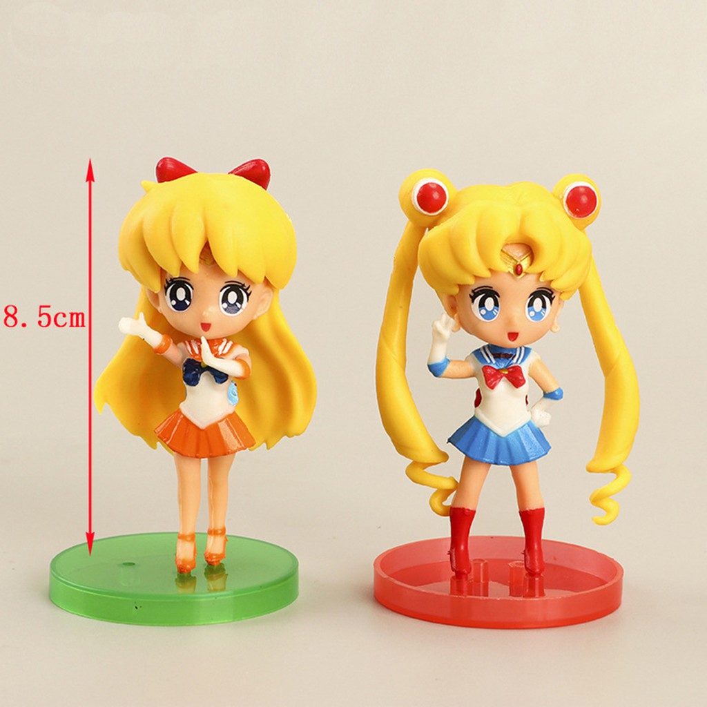 Bộ 05 Mô hình Thủy thủ Mặt Trăng - Sailor Moon cao 8.5 cm (Mẫu 02)