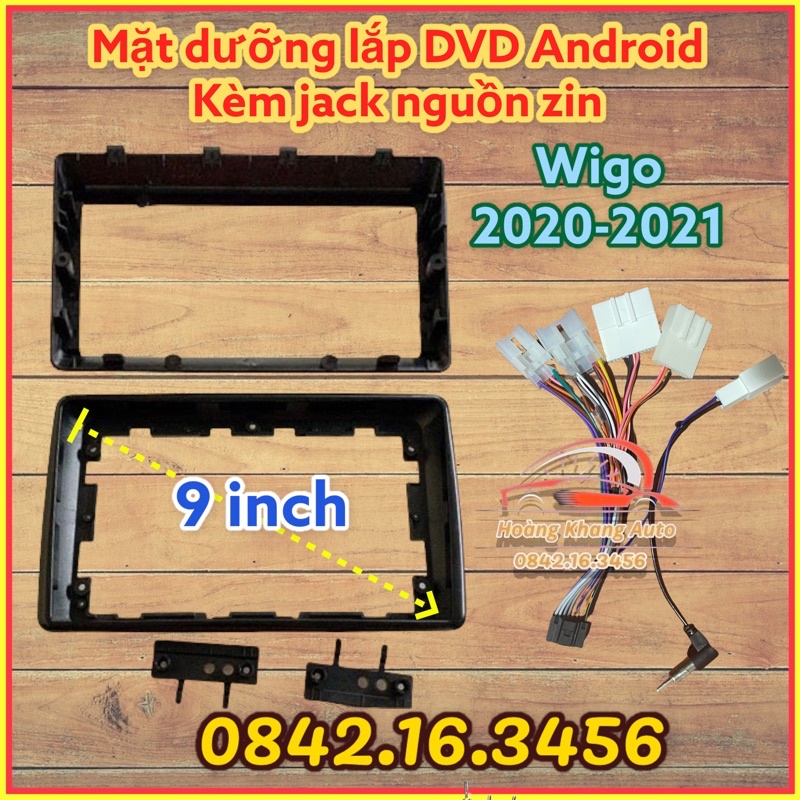 Mặt dưỡng WIGO 2020 - 2021, 9 inch kèm JACK NGUỒN ZIN