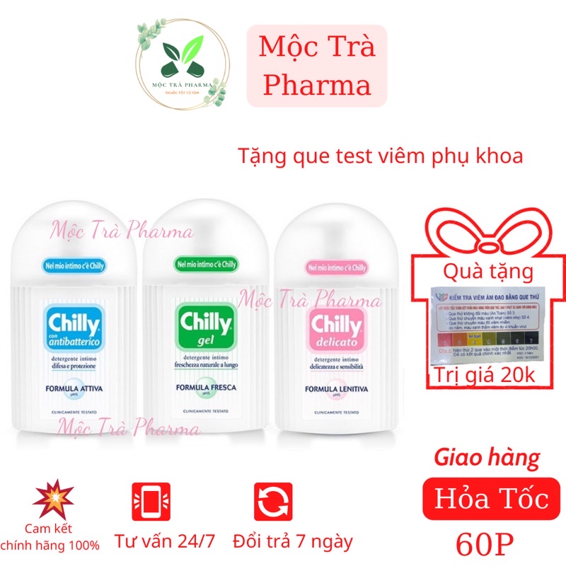 Dung dịch vệ sinh phụ nữ Chilly-Chai 200ml-Bán chạy số 1 Tại Ý