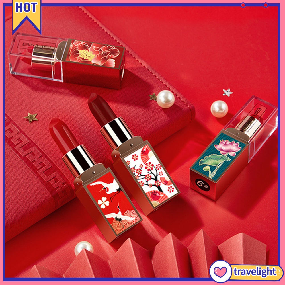 (Travelight) Set 6 son môi màu lâu trôi dưỡng ẩm phong cách Trung Hoa
