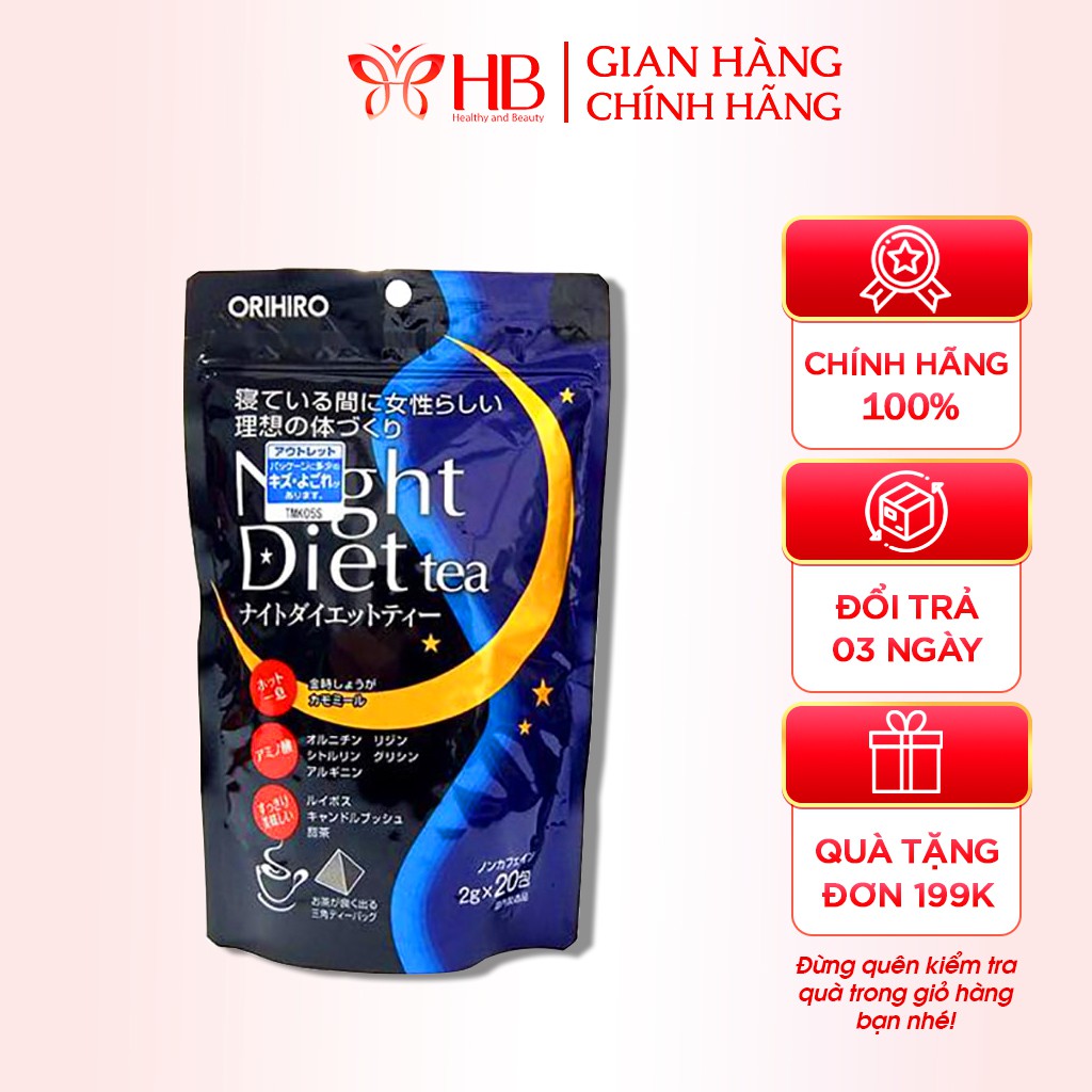 Trà giảm cân đêm Orihiro Night Diet Tea Nhật Bản loại 20 gói và 24 gói