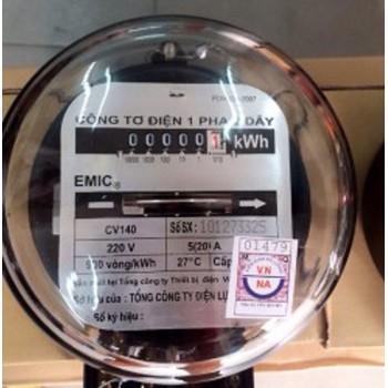 Đồng hồ điện 1pha- EMIC 10/40A-5/20A không kiểm định