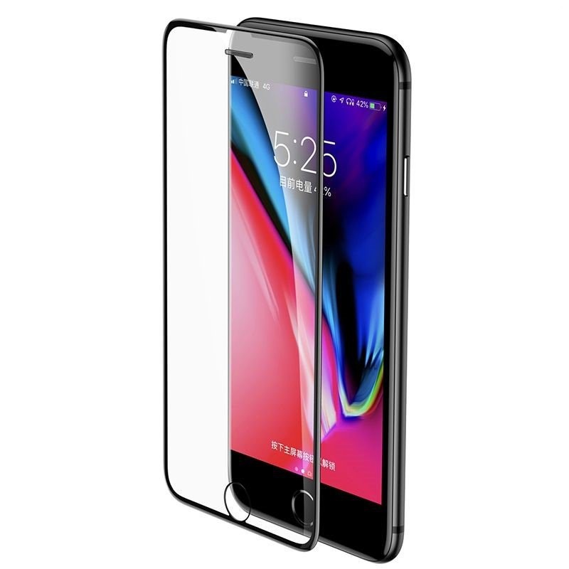 Dán Kính cường lực Baseus Cho iPhone 6 Plus/ 6S Plus/ 7 Plus/ 8 Plus Chống bụi màn loa, Full màn hình ( Chính hãng )