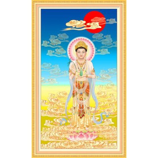 Tranh Thêu Chữ Thập 3D Quan Âm Bồ Tát A1013 (KHÁCH TỰ THÊU) KT:42X70CM