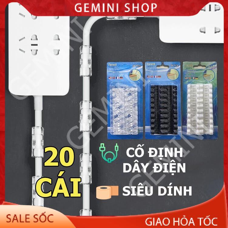 VỈ 20C KEO 3M MỚI Nẹp Cố Định Dây Điện LXQ20 Kẹp Giữ Cáp Sạc Nẹp Dây Điện Chống Rối Dán Tường Siêu dính GEMINI SHOP