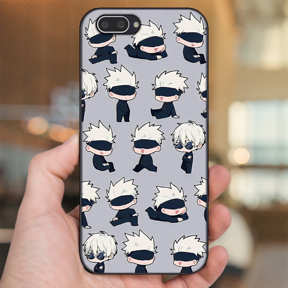Ốp lưng Oppo A3S viền đen in hình Satoru Jujutsu Kaisen