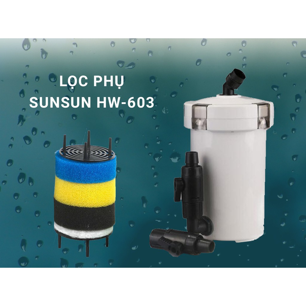 Lọc phụ bể cá Sun Sun HW. Lọc thùng, Máy lọc bể cá, thùng lọc bể cá