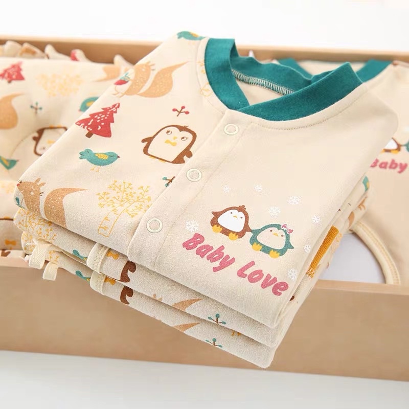 Set quà tặng cotton organic cao cấp cho bé sơ sinh đầy tháng kèm hộp đựng túi xách 24 chi tiết