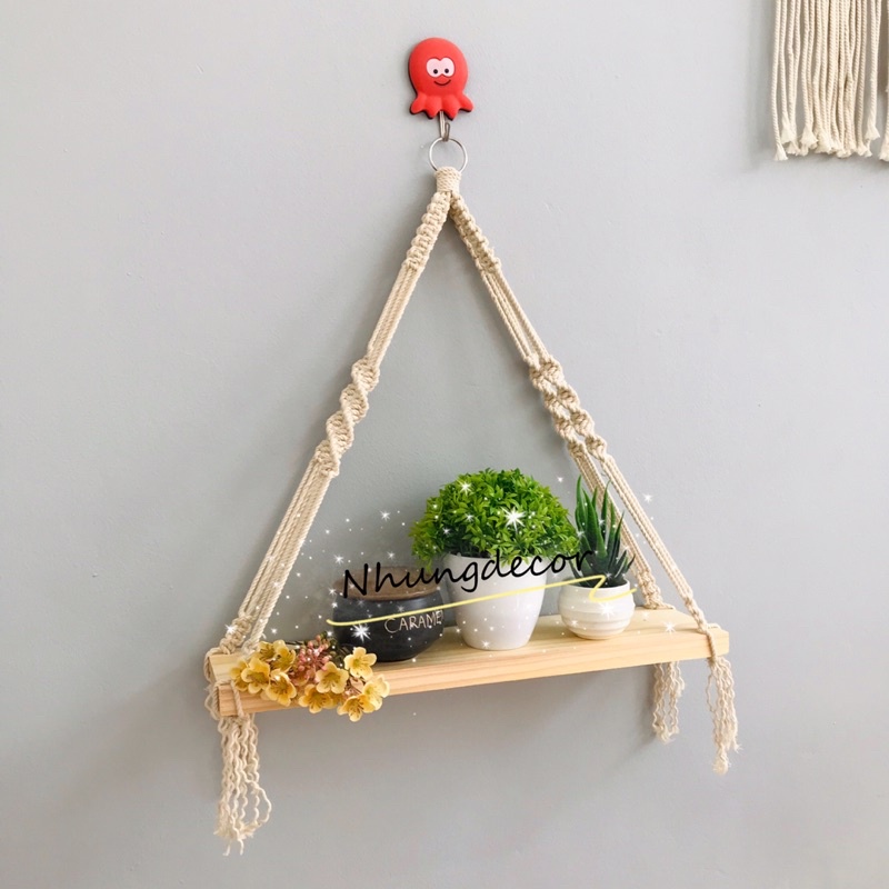 KỆ GỖ TRANG TRÍ HOẠ TIẾT - KỆ GỖ MACRAME