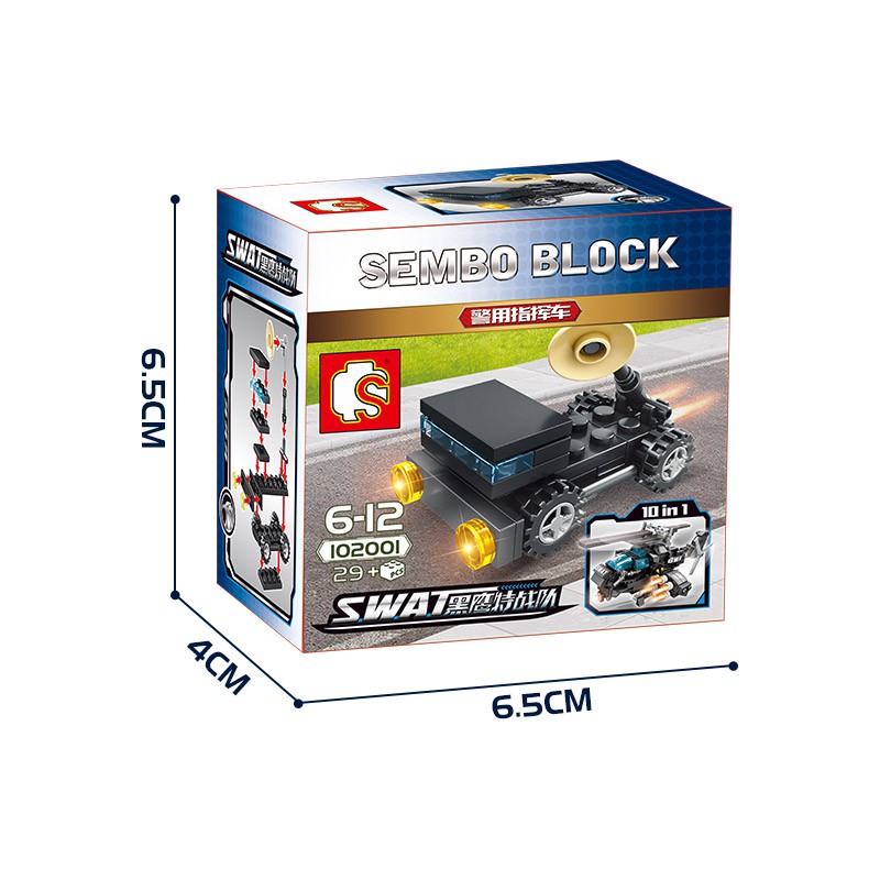 Đồ chơi lắp ráp robot 10 in1, giao mẫu ngẫu nhiên 1 Sembo Block mô hình xe máy bay trực thăng SWAT phát triển trí tuệ