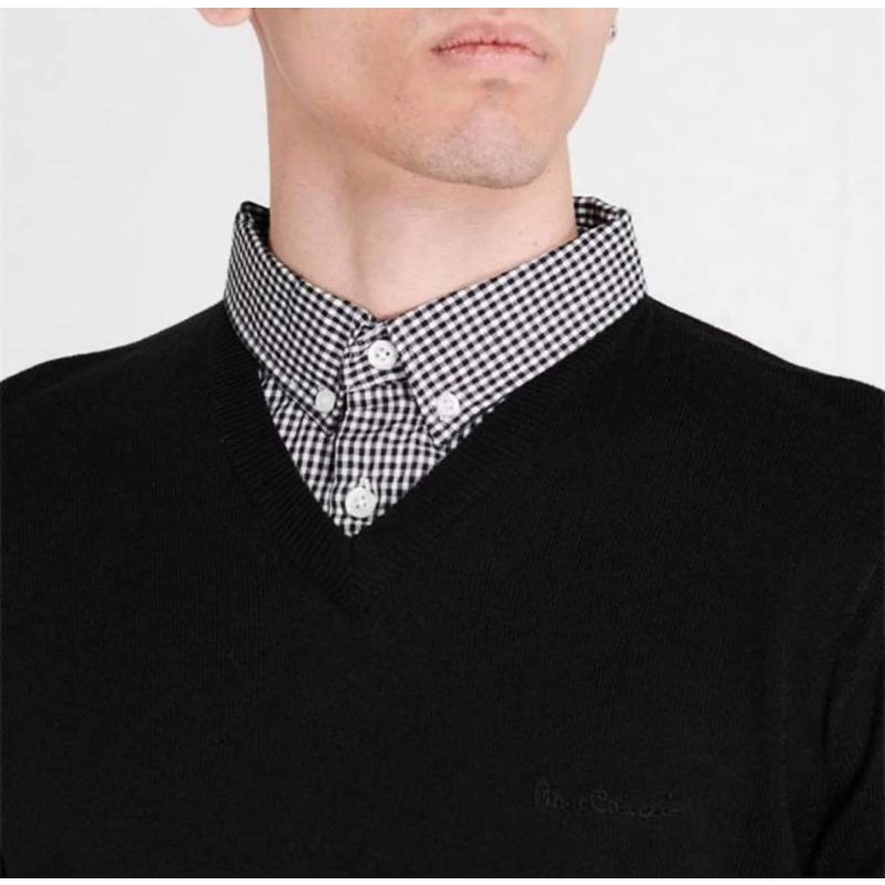 Áo len cổ sơ mi Pierre Cardin