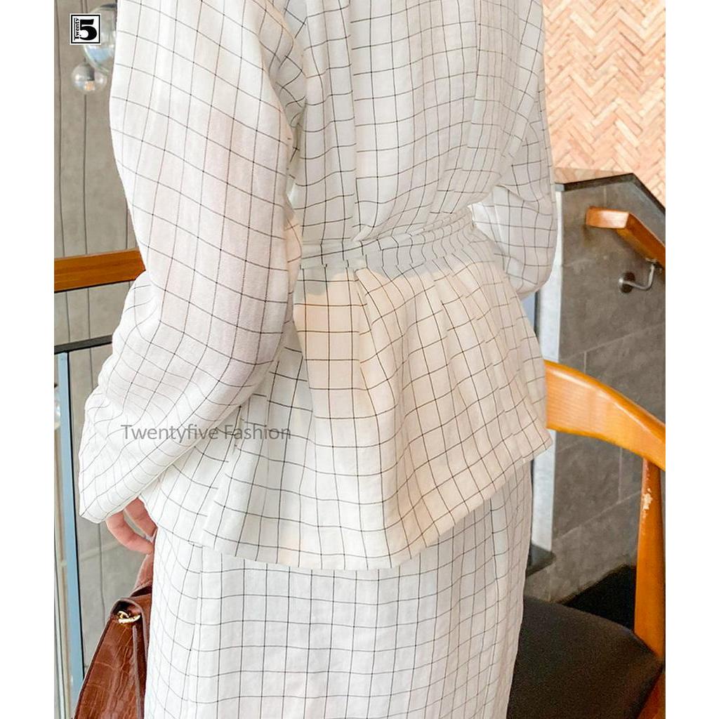 Áo vest nữ kẻ caro Twentyfive TV15