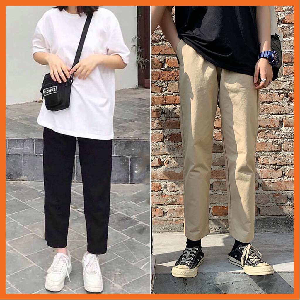 Quần Kaki Nam Nữ Unisex vải loại 1 co giản quần Baggy kaki ống rộng suông Guvia