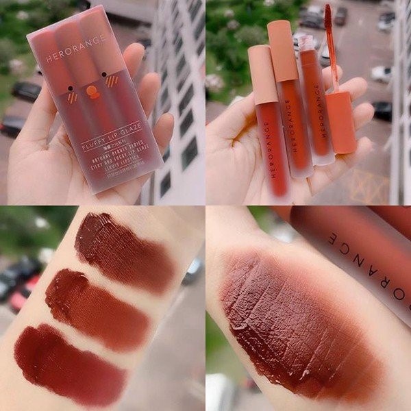 Son Kem Lì Herorange Fluffy Lip Glaze Mịn Môi