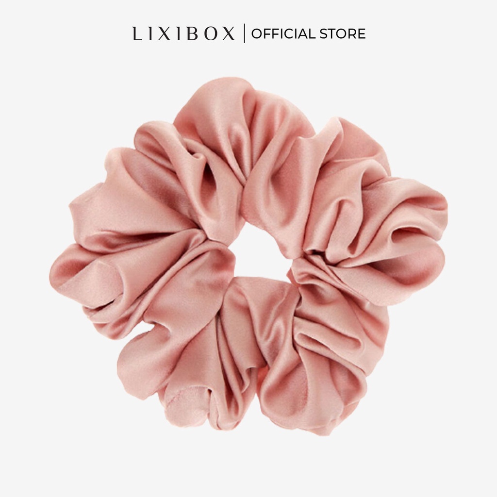 [HB Gift] Scrunchies Lụa Cột Tóc Màu Rose Gold